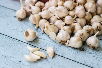 Garlic for food cooking in the kitchen