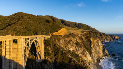 Sunset shots of Bixby Bridge along the California coast. 