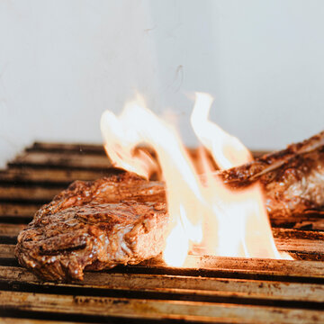 Carne De La Carne Asada En El Asador Eléctrico Foto de archivo - Imagen de  parrilla, almuerzo: 10127482