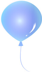 Vector blue balloon on isolate white background.Object for decorate greeting card, wallpaper,web,gift wrap,Happy new year,Valentine, birth day,wedding and party.