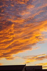 真っ赤に染まった夕焼け空