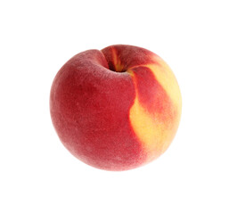 Delicious ripe juicy peach isolated on white