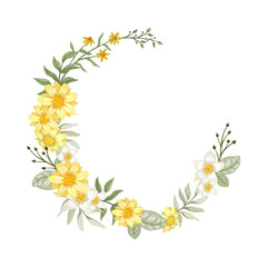 Yellow Watercolor Flower Arrangement