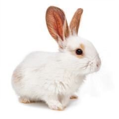 White rabbit isolated on a white background