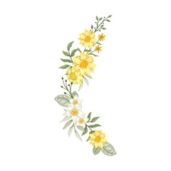Yellow Watercolor Flower Arrangement