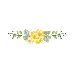 Yellow Watercolor Flower Arrangement