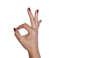 ok hand sign on transparent background	
