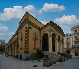 Fototapeta na wymiar Churches of sarajevo with blue sky and clouds