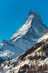 Scenic view of Matterhorn mountain peak, Swiss Alps