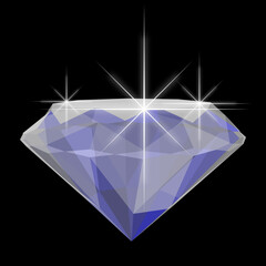 diamond on black background vector