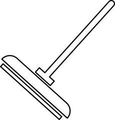 Floor wiper cleaner with handle vector glyph icon design on white background 