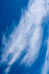 Clouds with blue sky in the background, meteorological theme, water in a gaseous state.