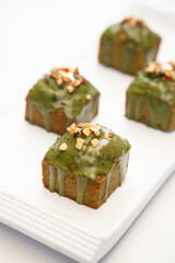 Matcha green tea almond mini pound cake