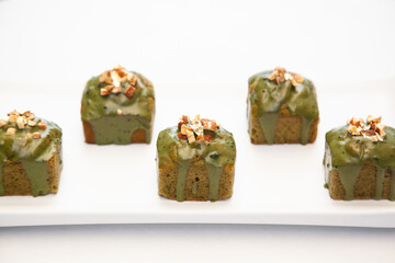 Matcha green tea almond mini pound cake