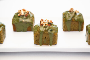 Matcha green tea almond mini pound cake