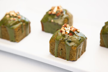 Matcha green tea almond mini pound cake