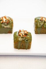 Matcha green tea almond mini pound cake