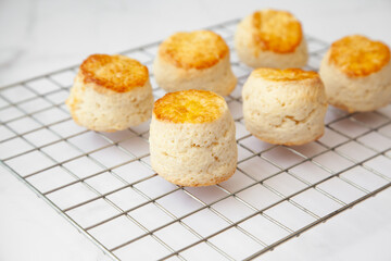 Butter scone set with raspberry and clotted cream