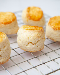 Butter scone set with raspberry and clotted cream