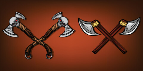 two crossed axes illustration