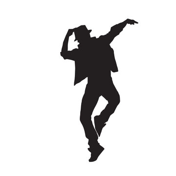 young people dancing vector silhouette