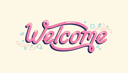 Creative welcome typography lettering concept
