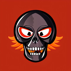 Skeleton skull logo, sports team logo style