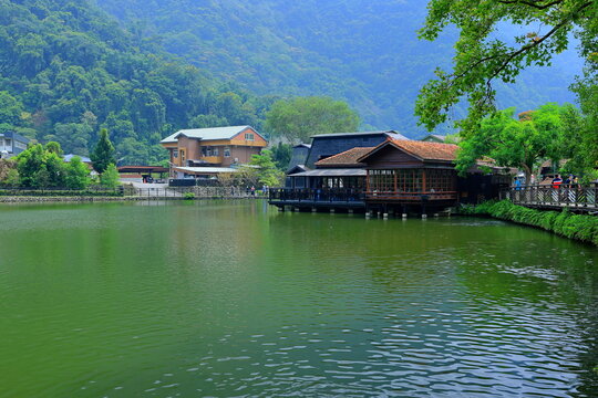 Old Wooden buildings near Checheng railway station at Nantou County, Shuili Township, Taiwan