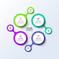 Flat circular infographic background template colorful