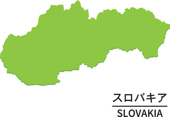 Fototapeta premium スロバキアの世界地図イラスト