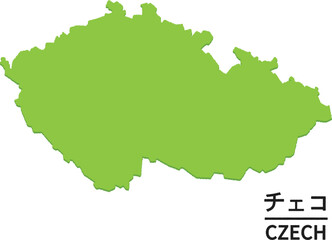 チェコの世界地図イラスト