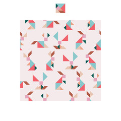 Fototapeta premium Tangram Rabbit Pattern