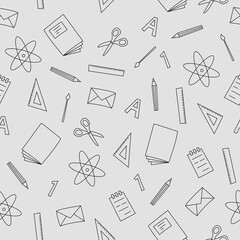 seamless pattern with school item.
white pattern. Vector background with school item design.