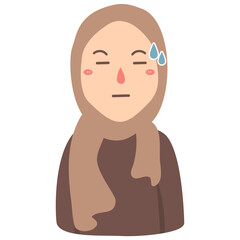 woman hijab with pouting-face