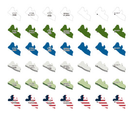 リベリア（アフリカ）イラストセット