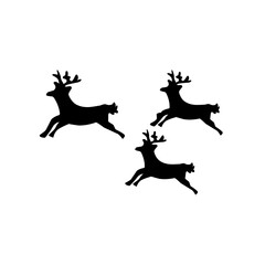 flying deer silhouette swarm