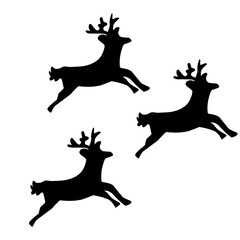 flying deer silhouette swarm