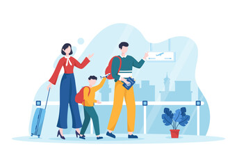 Immigration Template Hand Drawn Cartoon Flat Illustration of Document with Visa and Passport for Moving to Another Country