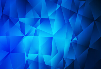 Fototapeta premium Dark BLUE vector shining triangular backdrop.