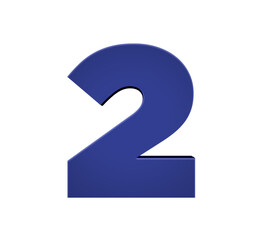 3d blue number 2 two	
