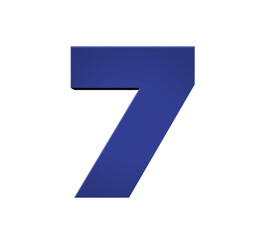 3d blue number 7 seven
