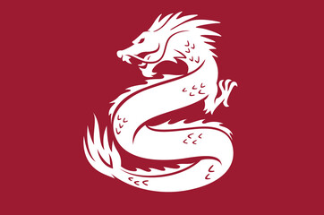 Simple Illustration of Asian Flying Dragon