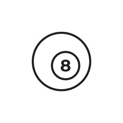 Billiards Ball Icon Logo Symbol