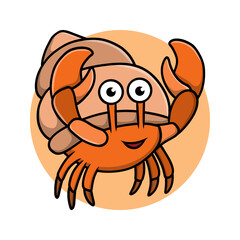 hermit crab sea animal cartoon
