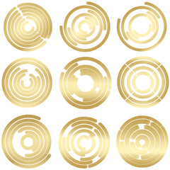 pattern of circles,Gold color abstract circle