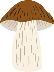 doodle freehand sketch drawing of bolete mushroom.