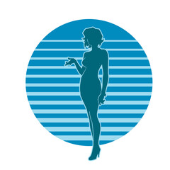 vector silhouette of an attractive woman with daily activity pose