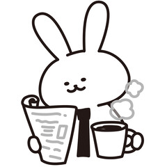 色加工ok うさぎ素材No.82 休憩時間