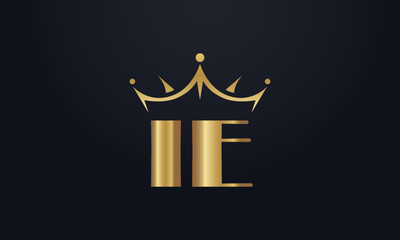 King crown logo design vector and extra bold queen symbol