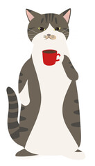 まだ本気を出していないかわいいサバシロ猫　不機嫌のコーヒータイム